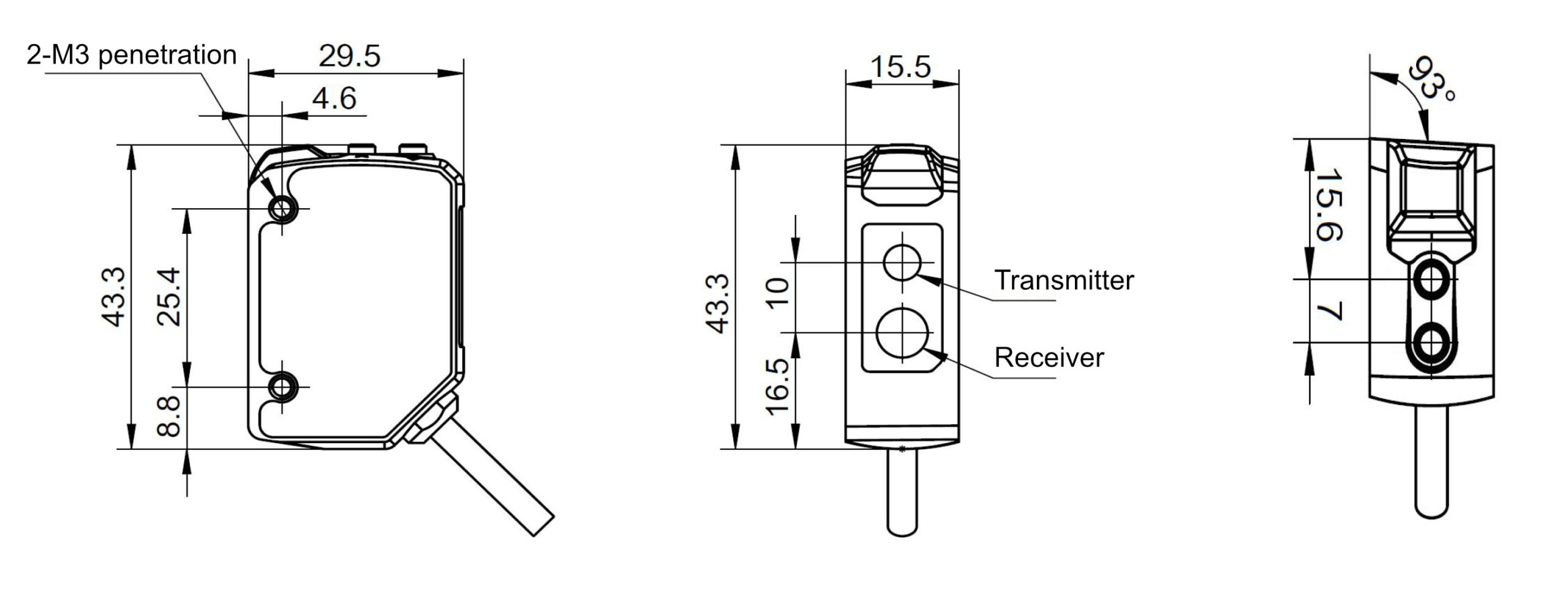 dimension laser sensor LS7-400NP
