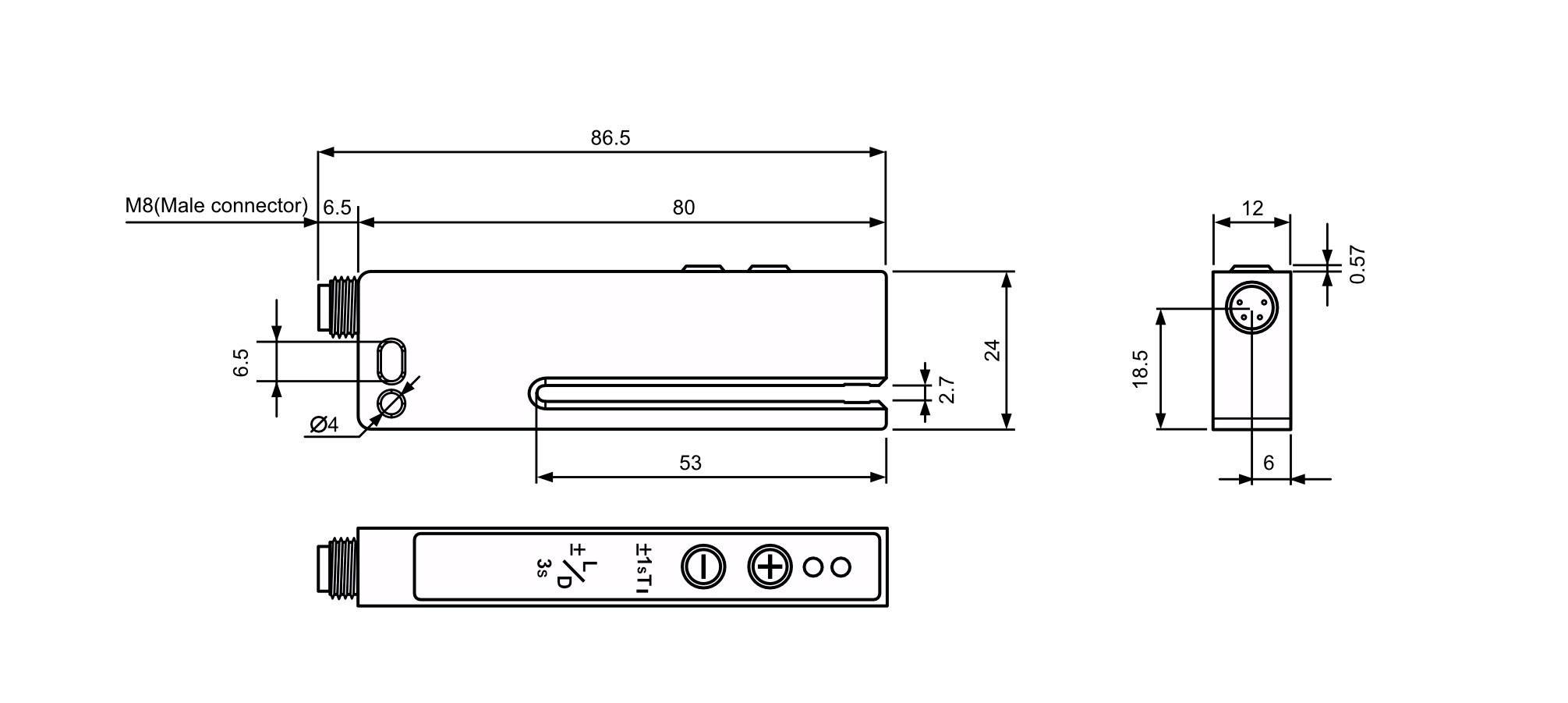 dimension label sensor CT-100NP model