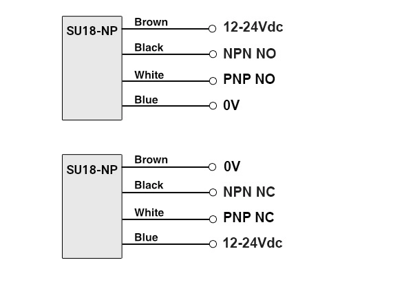 wiring diagram SU18-NP u-shape photoelectric sensor